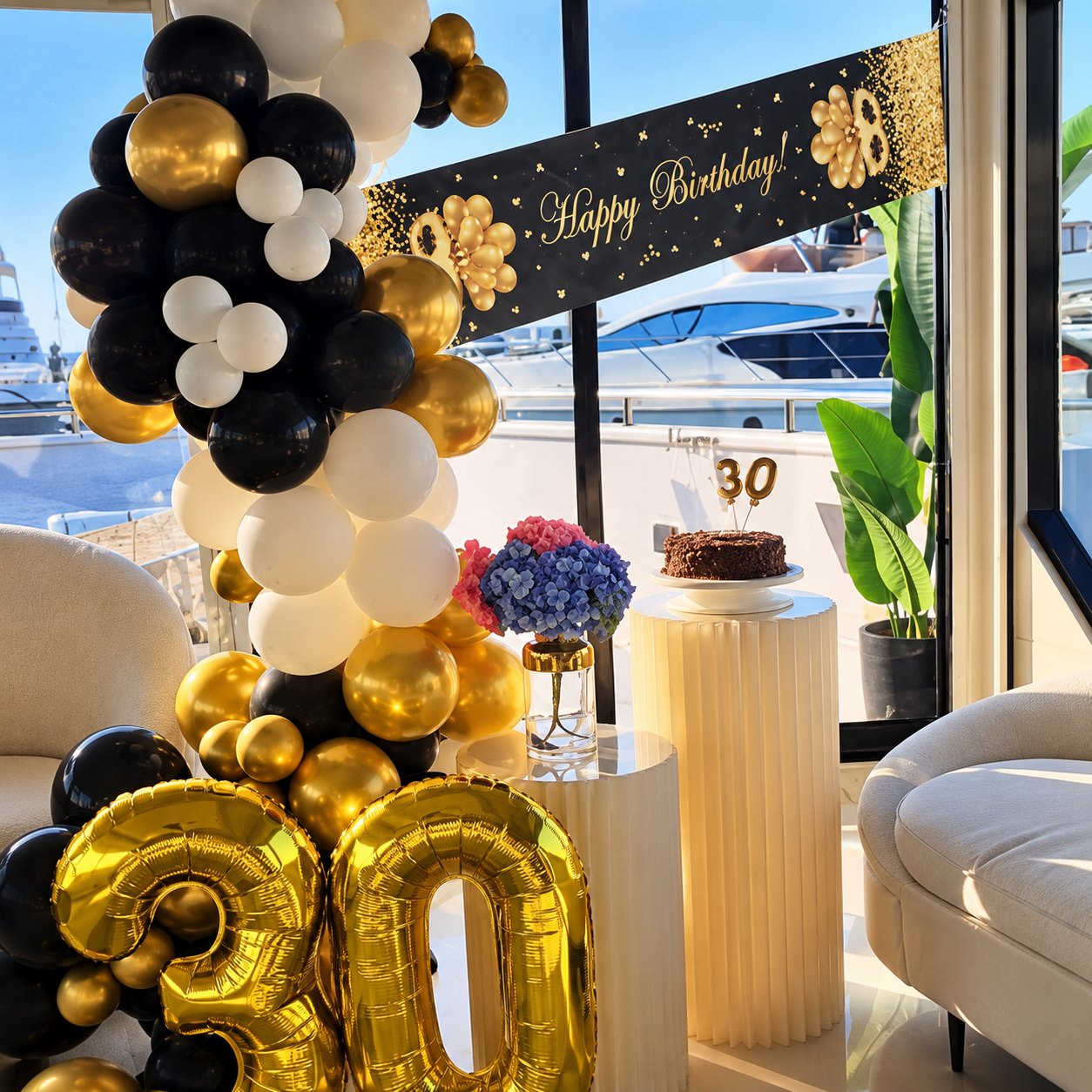 Exemple de décoration pour anniversaire sur yacht – inspiration 2